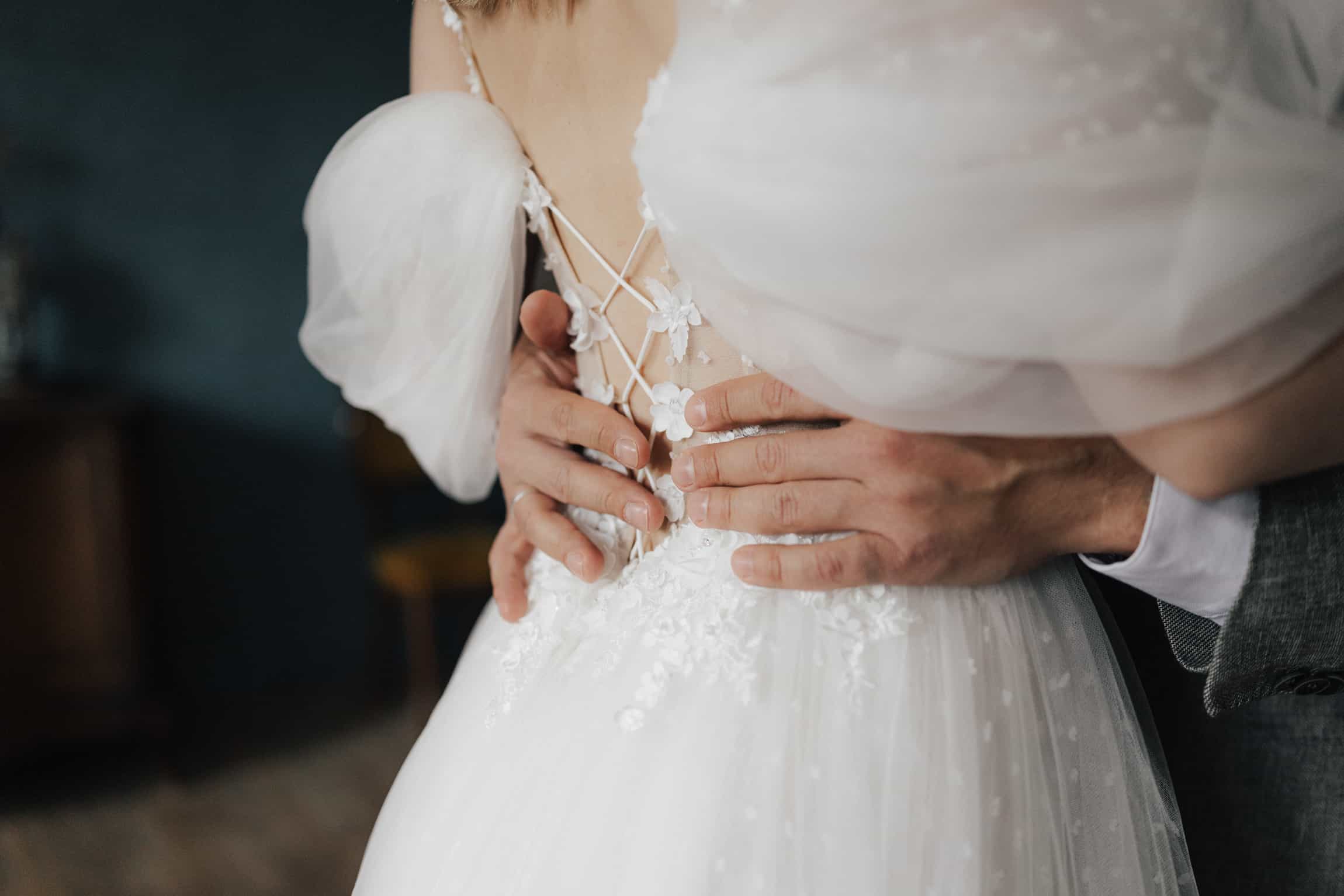 Emotional documentary wedding moment