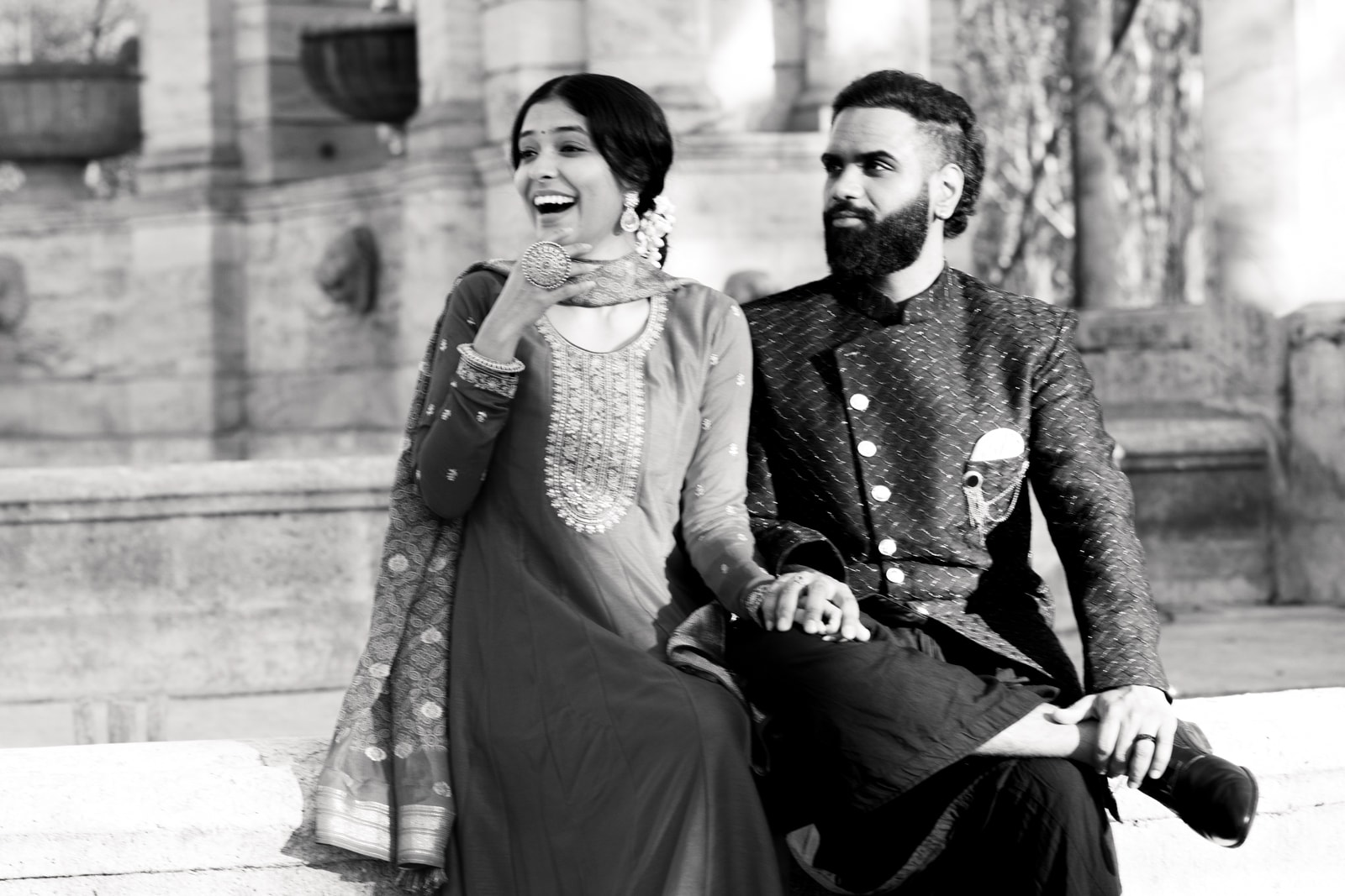 Wedding couple in the garden